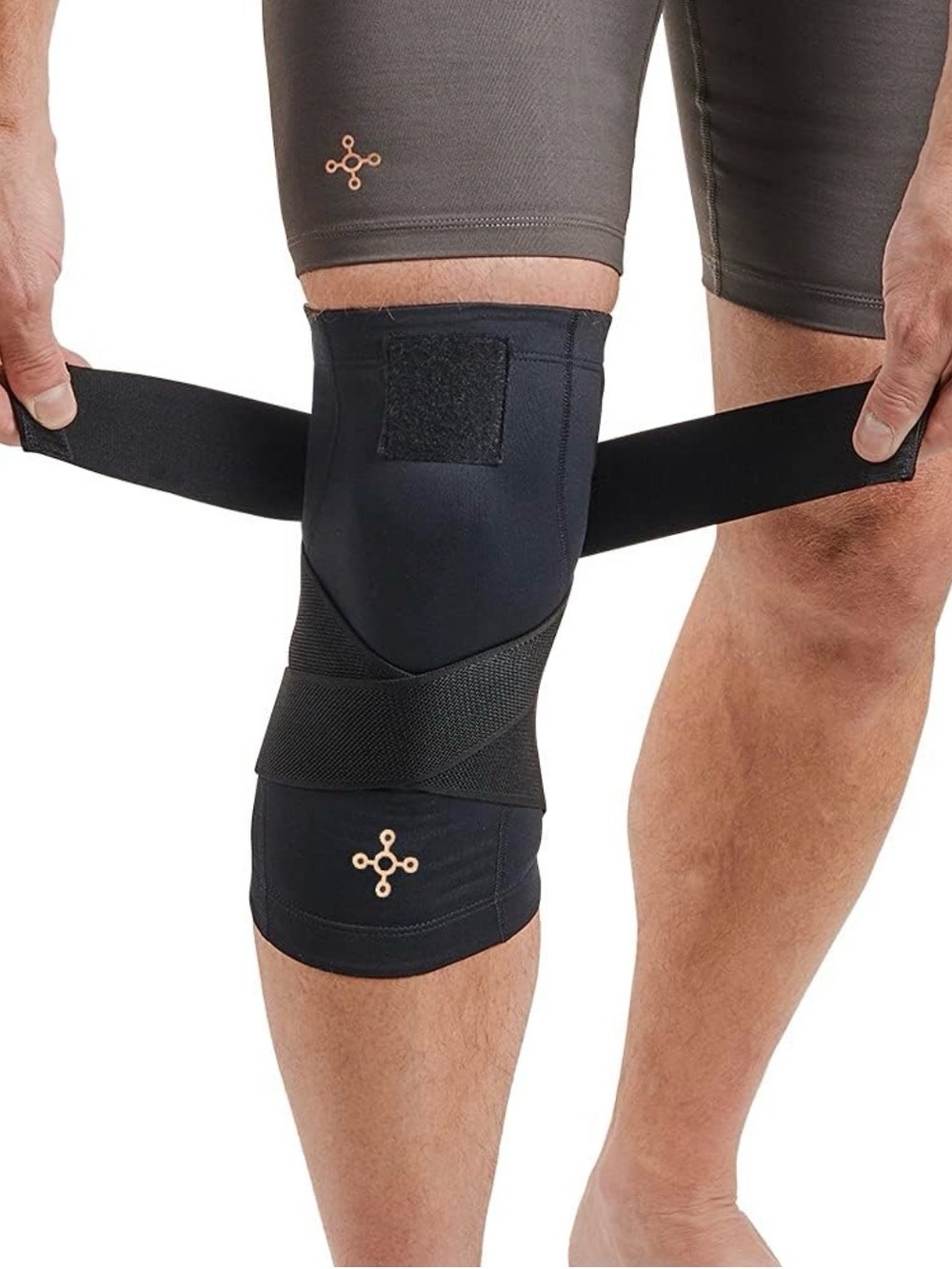 TOMMIE COPPER 2-Pack Black Compression Knee Sleeves w/ Adjustable Straps XXX-L